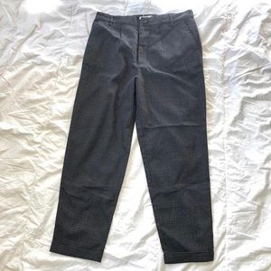 Dark Grey Plaid Trousers